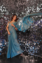 Silk Blue Ready-to-Wear Saree for Women – Elegant Pre-Stitched Ethnic Wear