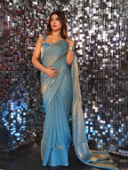 Silk Blue Ready-to-Wear Saree for Women – Elegant Pre-Stitched Ethnic Wear