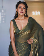 Silk Green Ready-to-Wear Saree for Women – Elegant Pre-Stitched Ethnic Wear