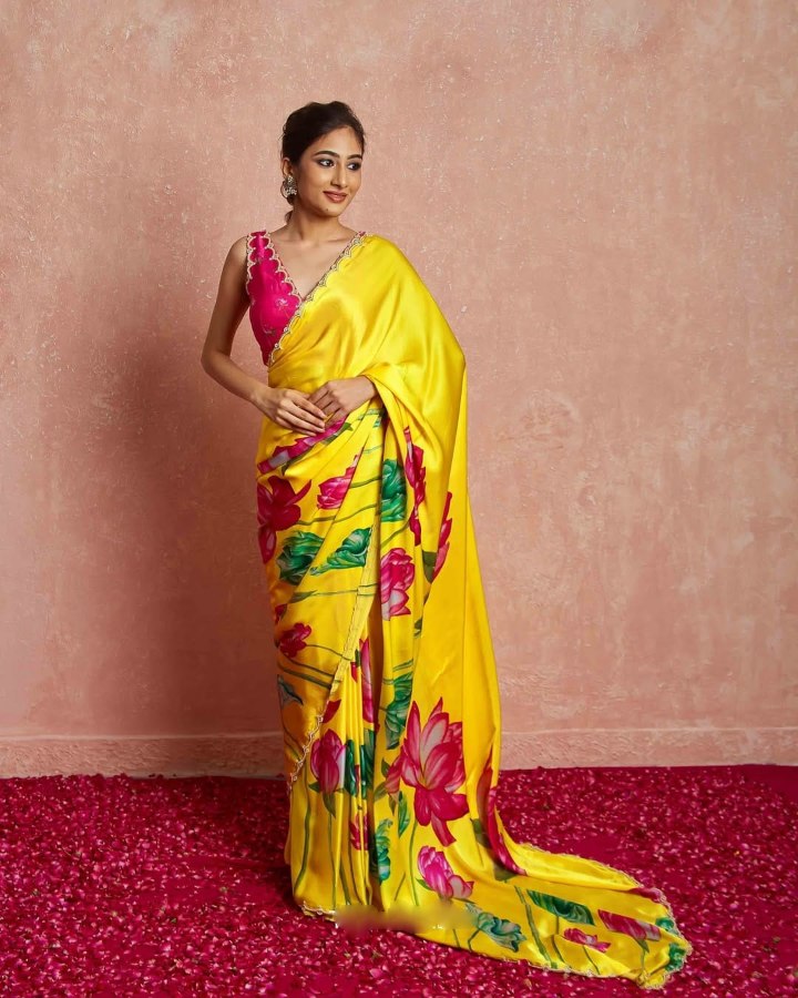 Yellow Ready-to-Wear Saree for Women – Elegant Pre-Stitched Ethnic Wear
