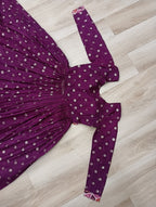 Position Print Wine Choli Gown with Staple Jacquard Weaving Work – Ethnic Partywear for Women