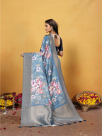 Silk Saree for Women – Elegant Grey Traditional Ethnic Wear