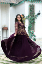 Elegant Faux Blooming Pleated Lehenga with Embroidered Peplum Blouse – Full Stitched Set (Adjustable Size 38"–44") | 5 Mtr Flair
