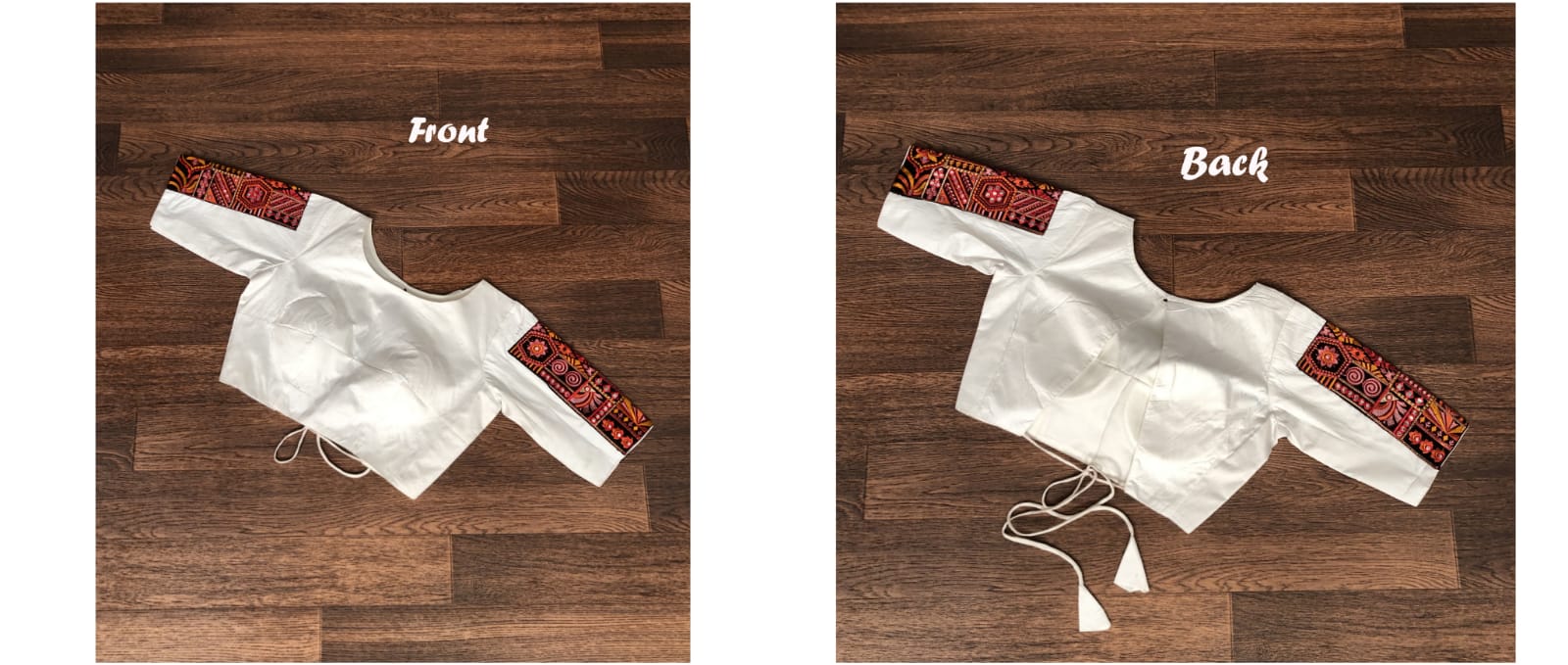 Premium Frolic Cotton White&Red Lehenga Choli Set with Embroidered Georgette Blouse & Bandhej Chinnon Dupatta | Full-Stitched | Size 38-44