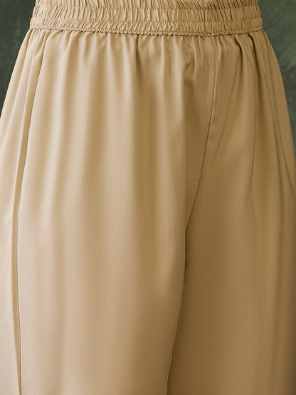 Cream Floral Printed Kurta Set with Dupatta