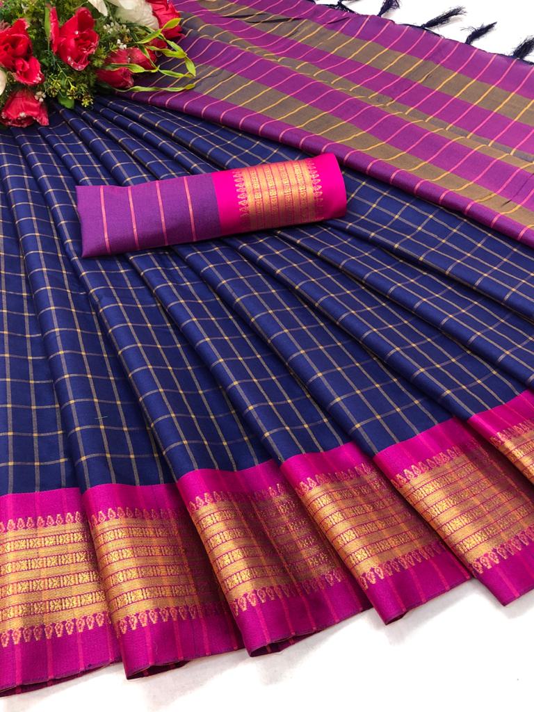 Designer-Inspired Soft Silk Purple Saree with Striking Pallu & Blouse – Perfect for Weddings&Festive