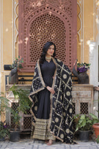 Women’s Black Georgette Gown – Elegant Designer Party Wear