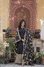 Women’s Black Georgette Gown – Elegant Designer Party Wear