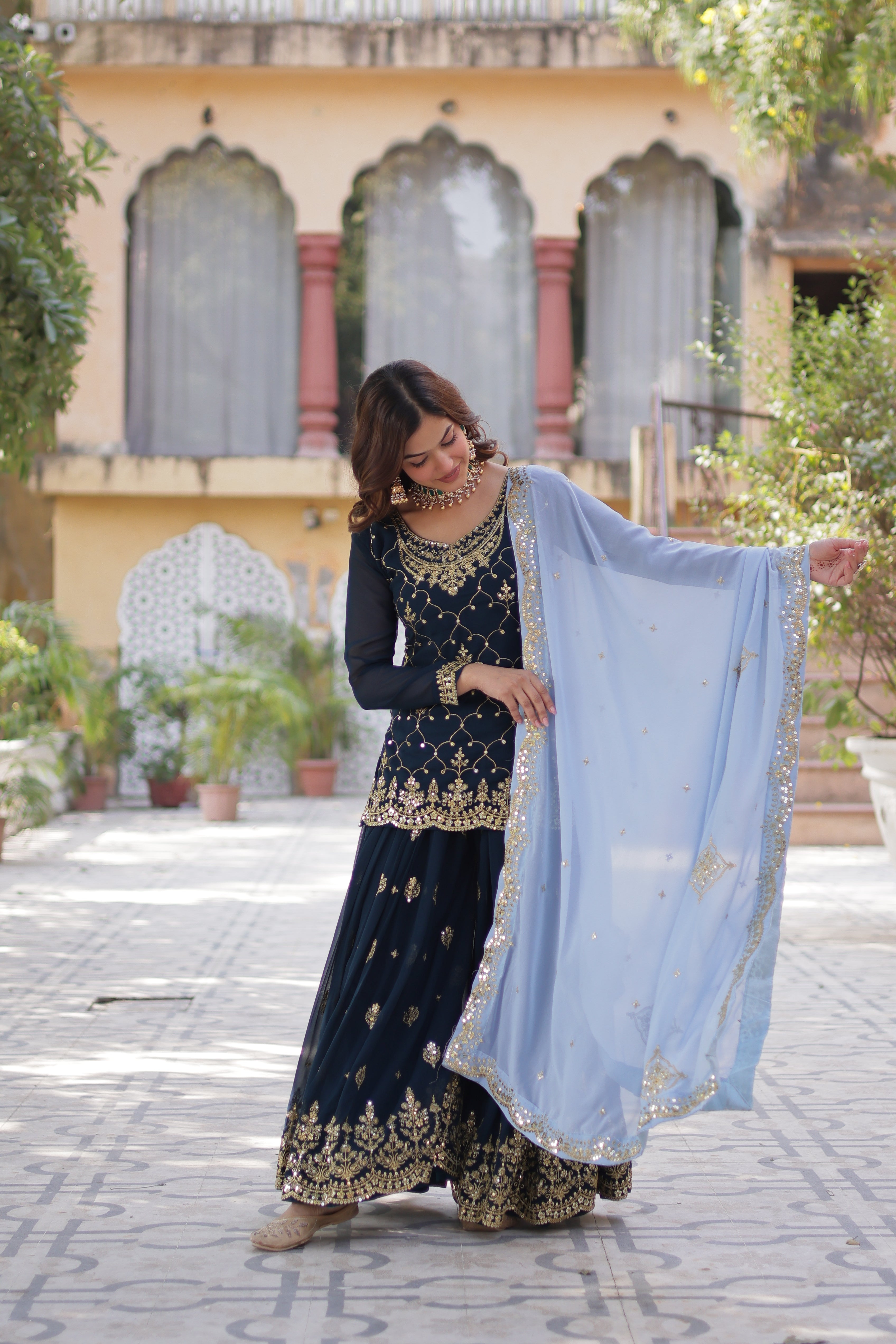 Women’s Blue Georgette Salwar Suit – Stylish & Comfortable Ethnic Wear