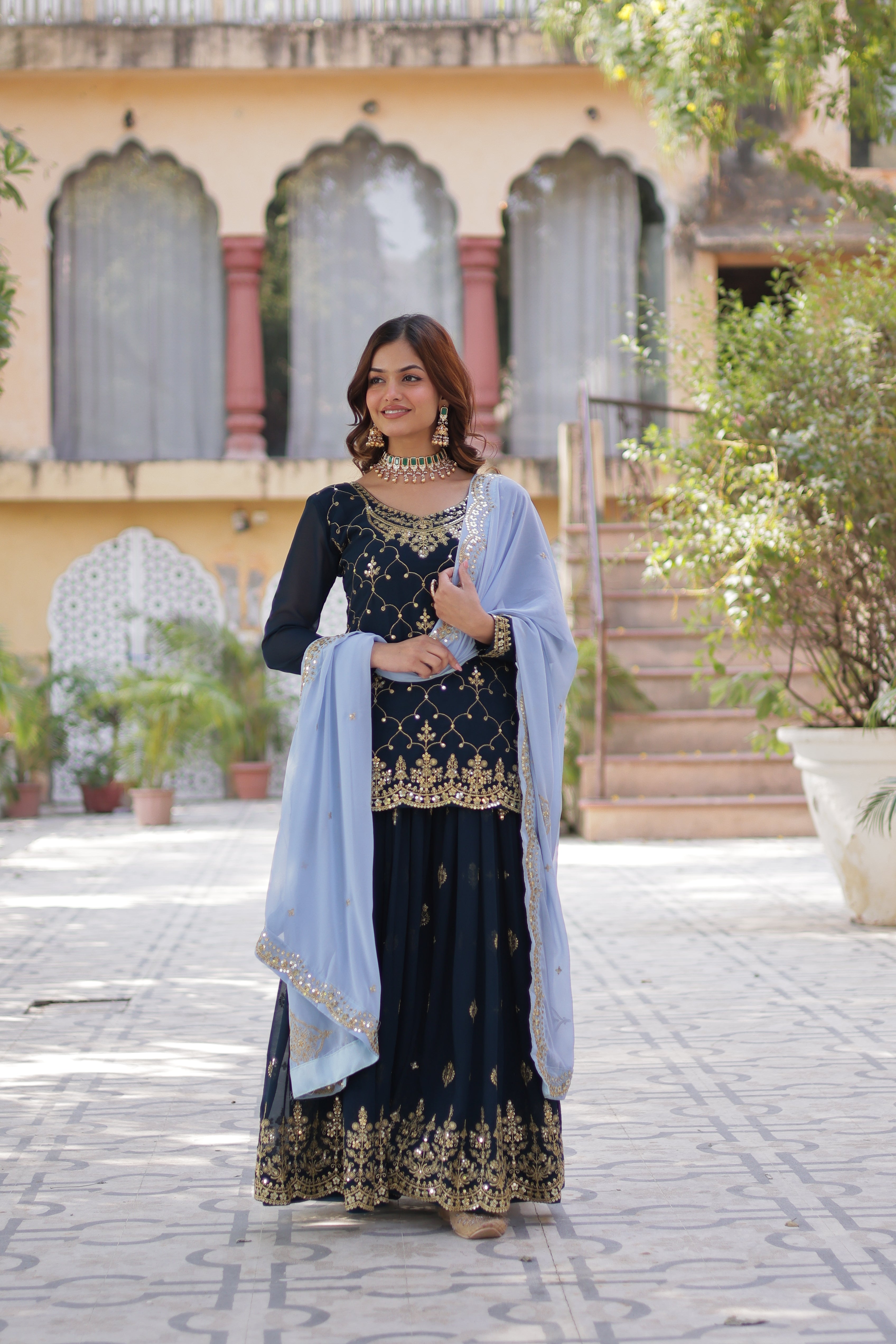 Women’s Blue Georgette Salwar Suit – Stylish & Comfortable Ethnic Wear