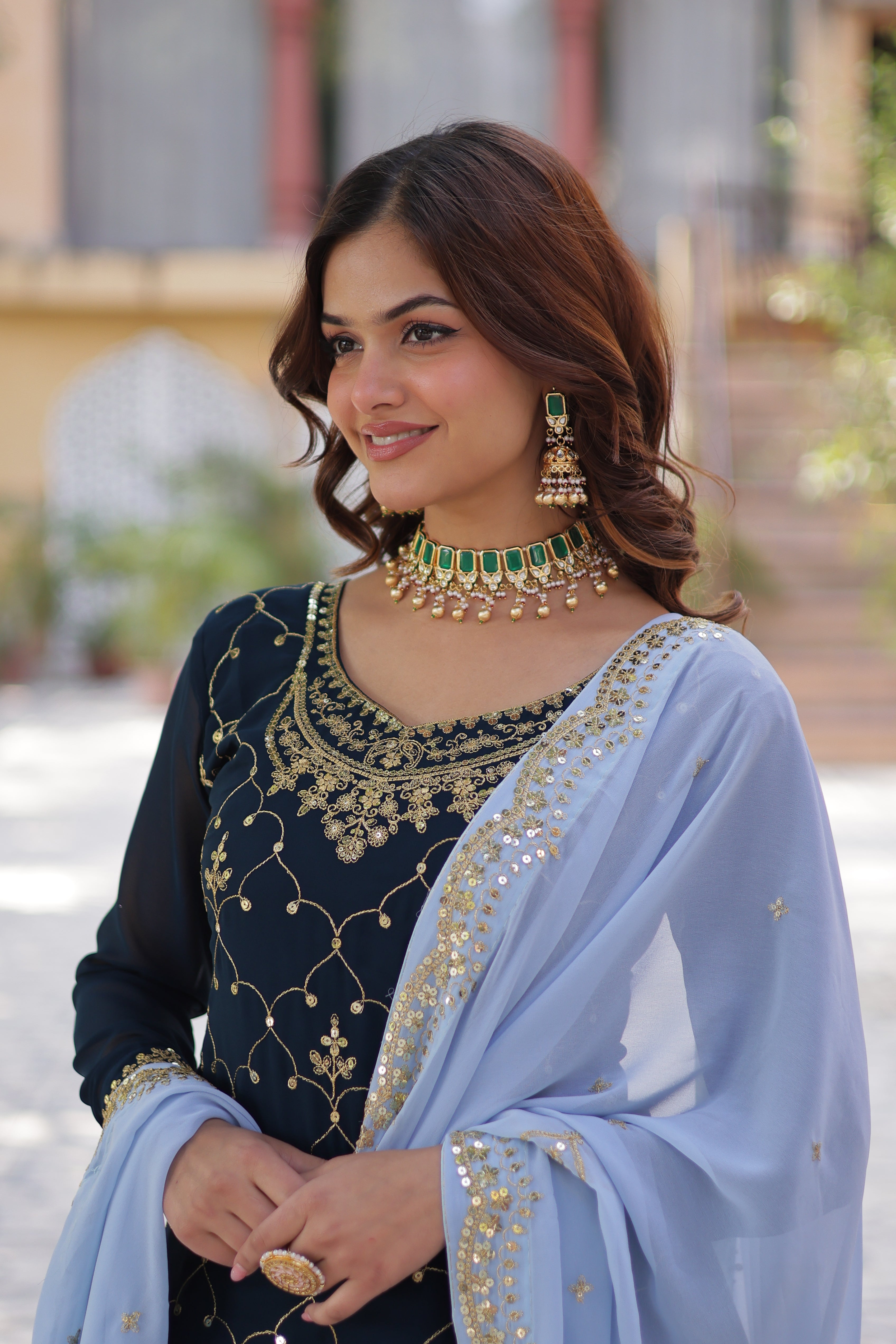 Women’s Blue Georgette Salwar Suit – Stylish & Comfortable Ethnic Wear