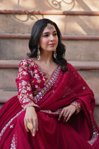 Women’s Pink Georgette Gown – Elegant Designer Party Wear