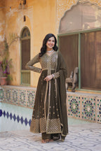 Women’s Mahendi Georgette Kurti Set – Stylish & Comfortable Ethnic Wear