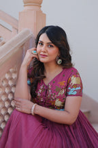 Women’s Onion Georgette Gown – Elegant Designer Party Wear