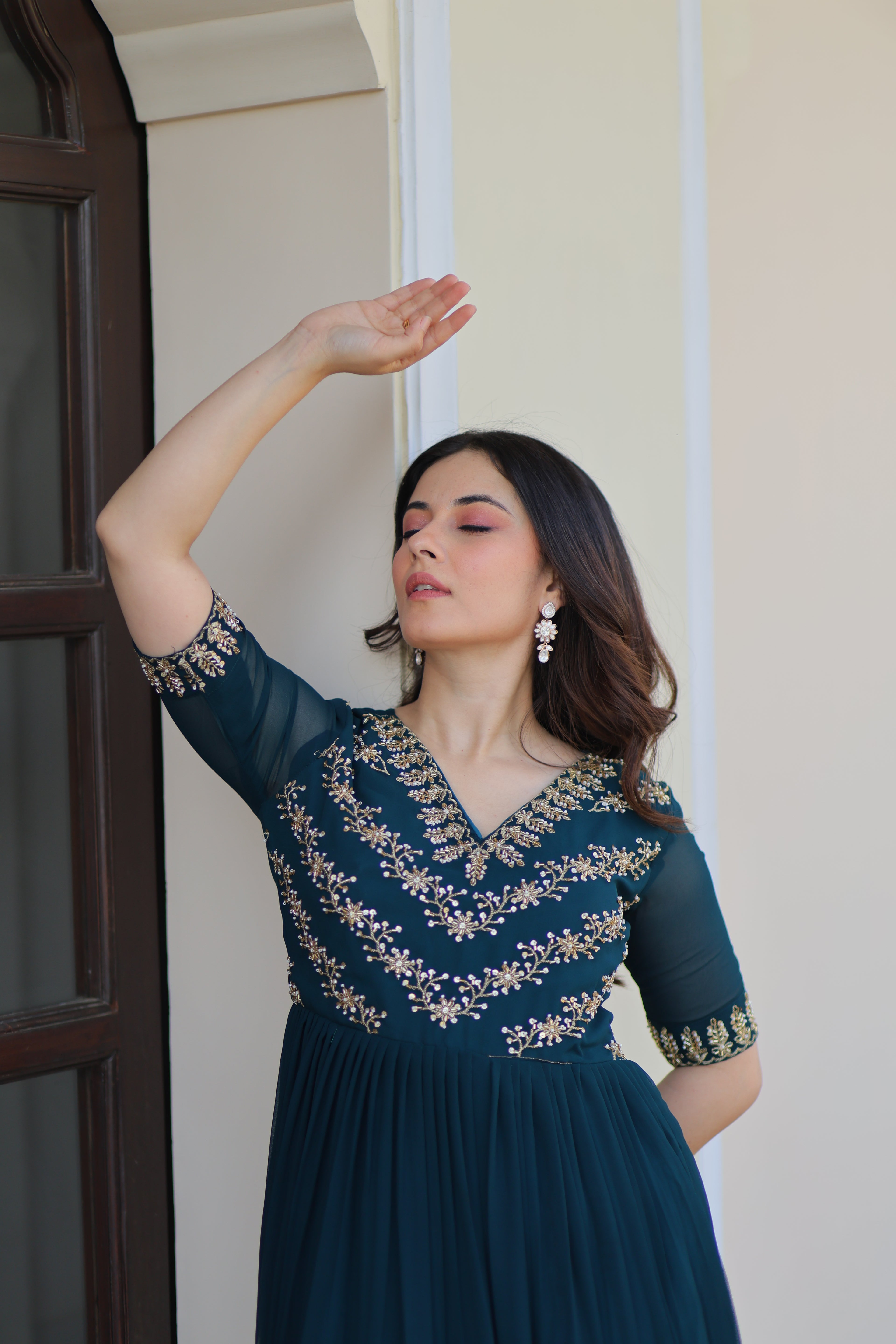 Women’s Rama Georgette Gown – Elegant Designer Party Wear