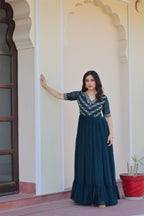 Women’s Rama Georgette Gown – Elegant Designer Party Wear