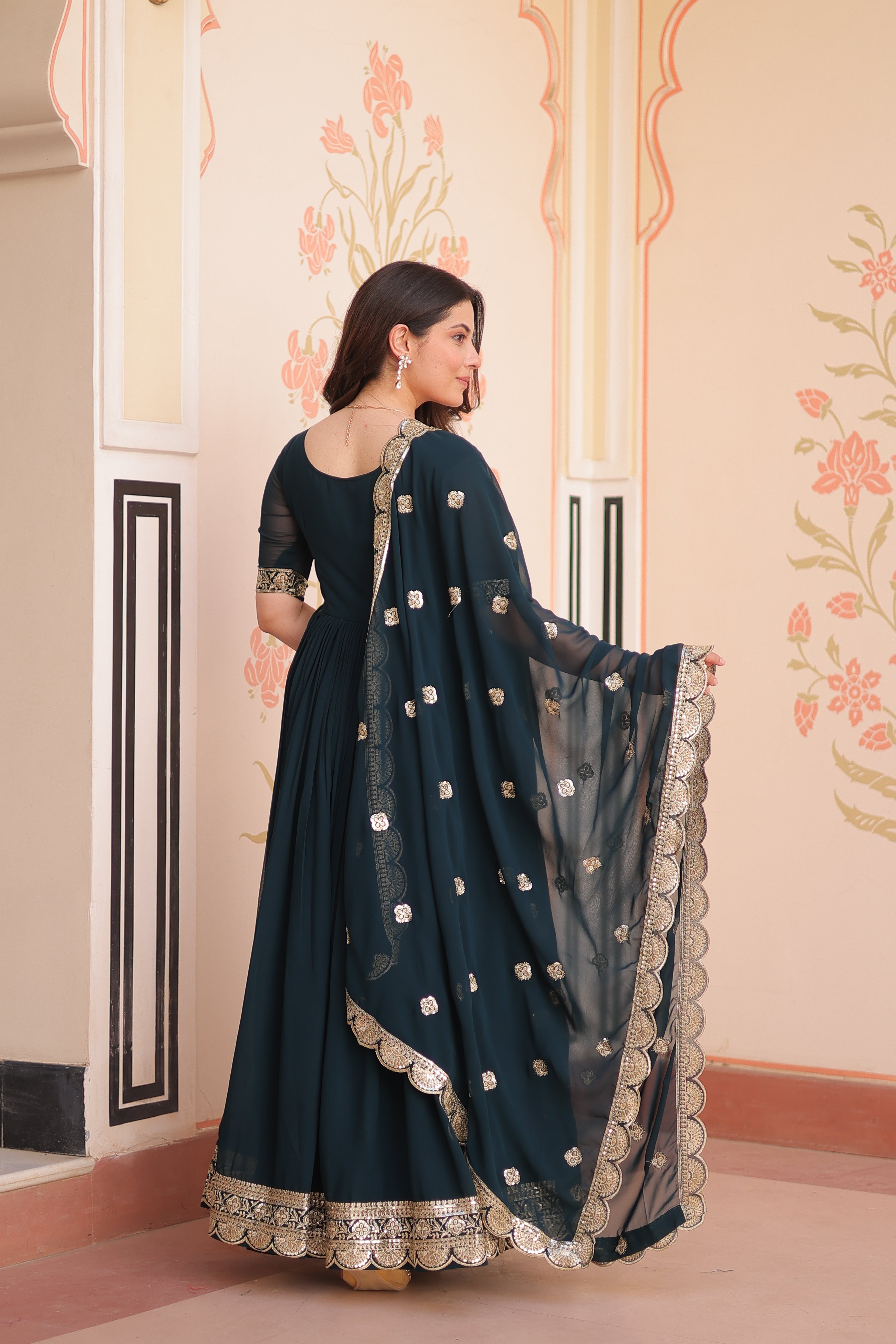Women’s Rama Georgette Gown – Elegant Designer Party Wear