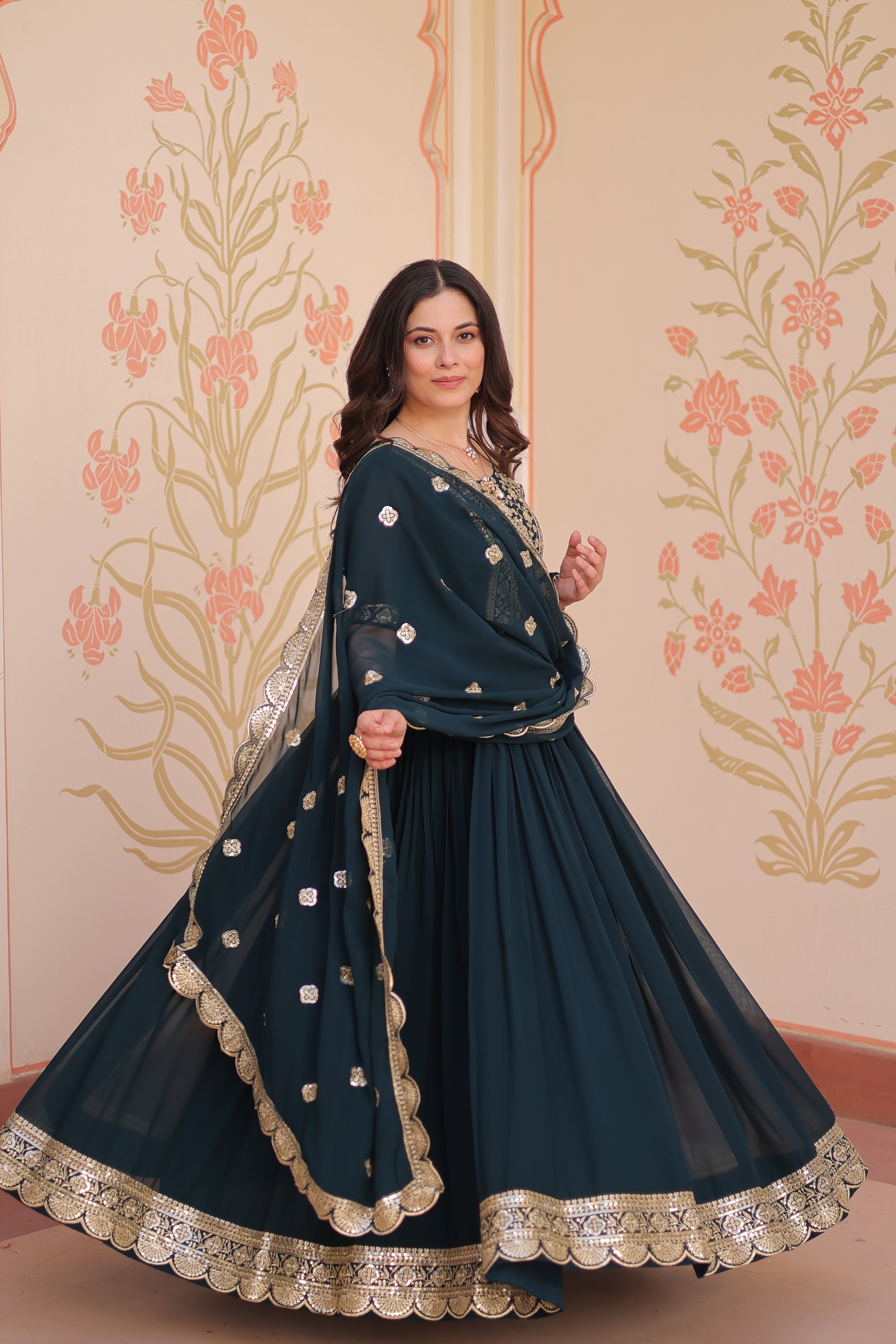 Women’s Rama Georgette Gown – Elegant Designer Party Wear