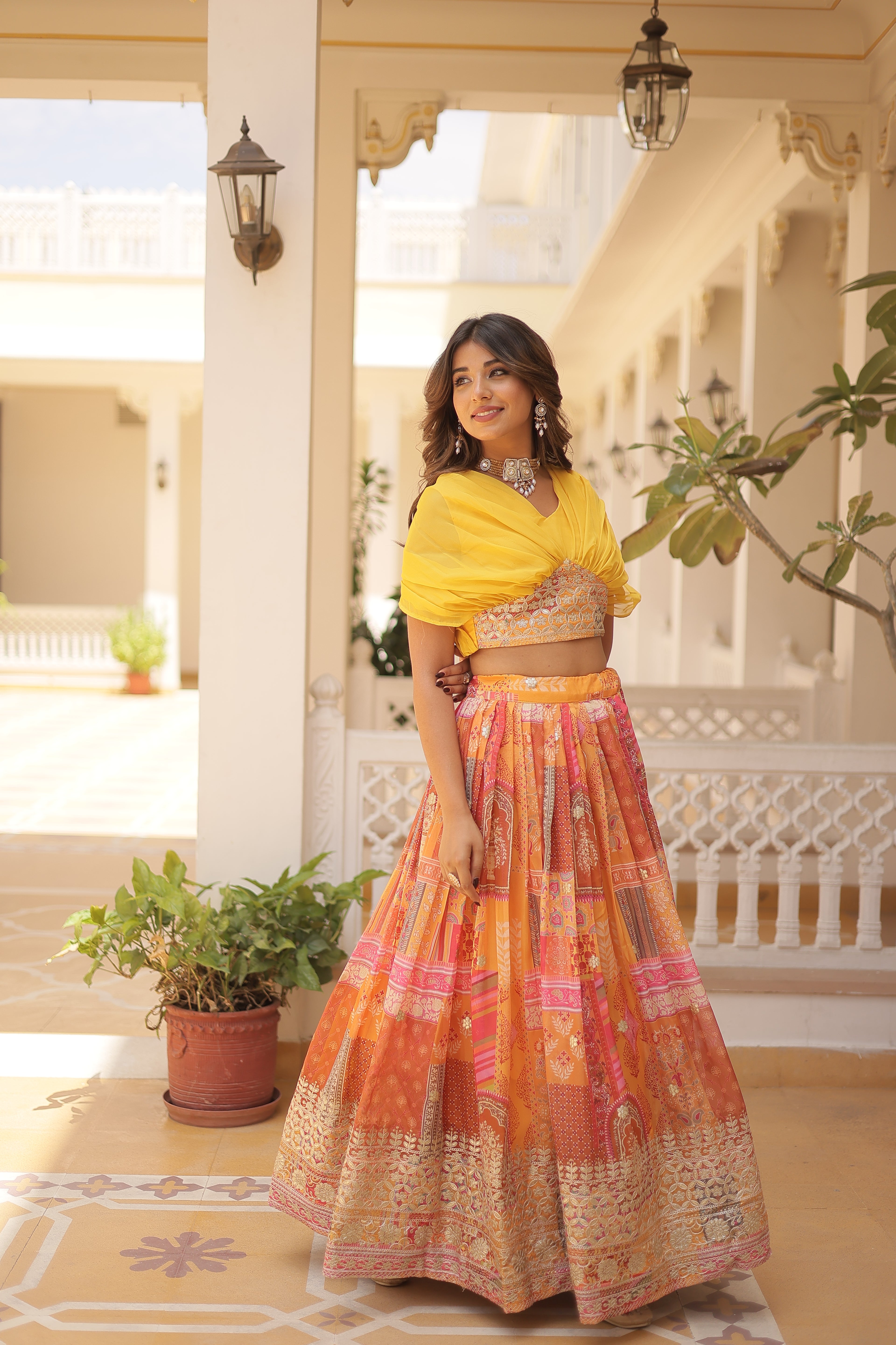 Women’s Yellow Silk Lehenga Choli– Elegant Designer Party Wear (User Can Alter From 38''-44'')