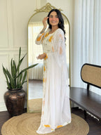 Bright Yellow Georgette Kurta Pant Set with Dupatta for Women