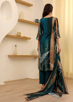 Women’s Rama Soft Rayon Slub Embroidered Kurta Set with Cotton Chanderi Dupatta