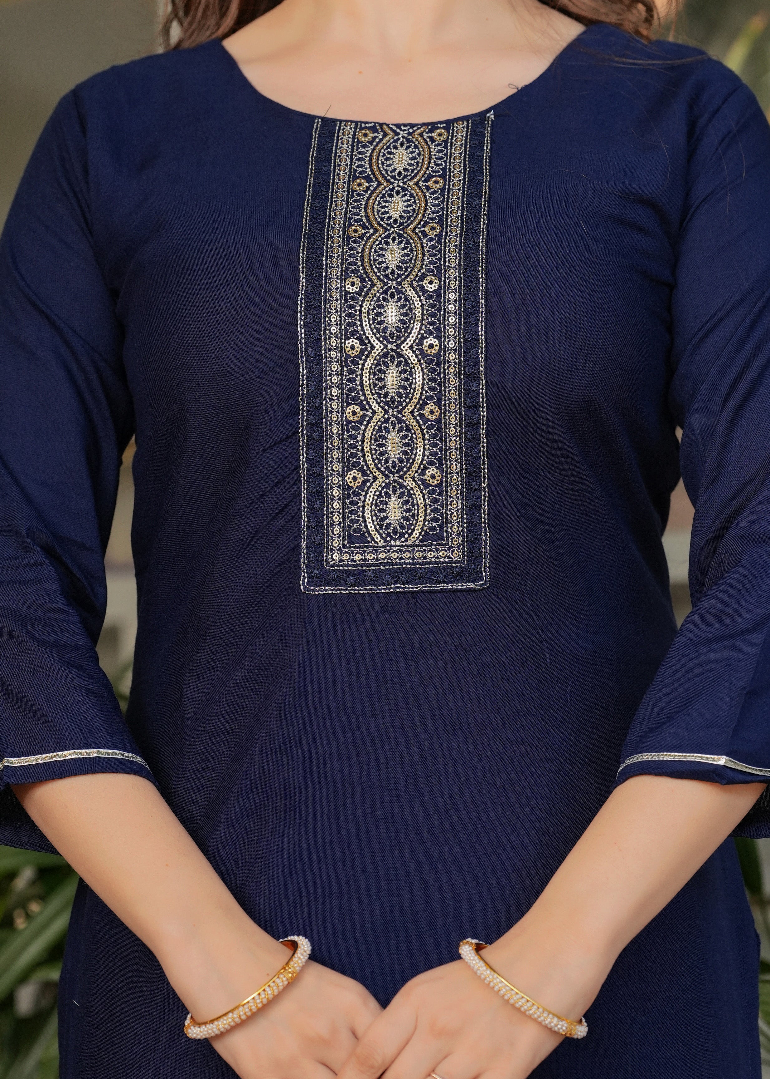 Women's Blue Kurta Set with Printed Dupatta, Traditional Ethnic Wear Reyon Kurta Set,