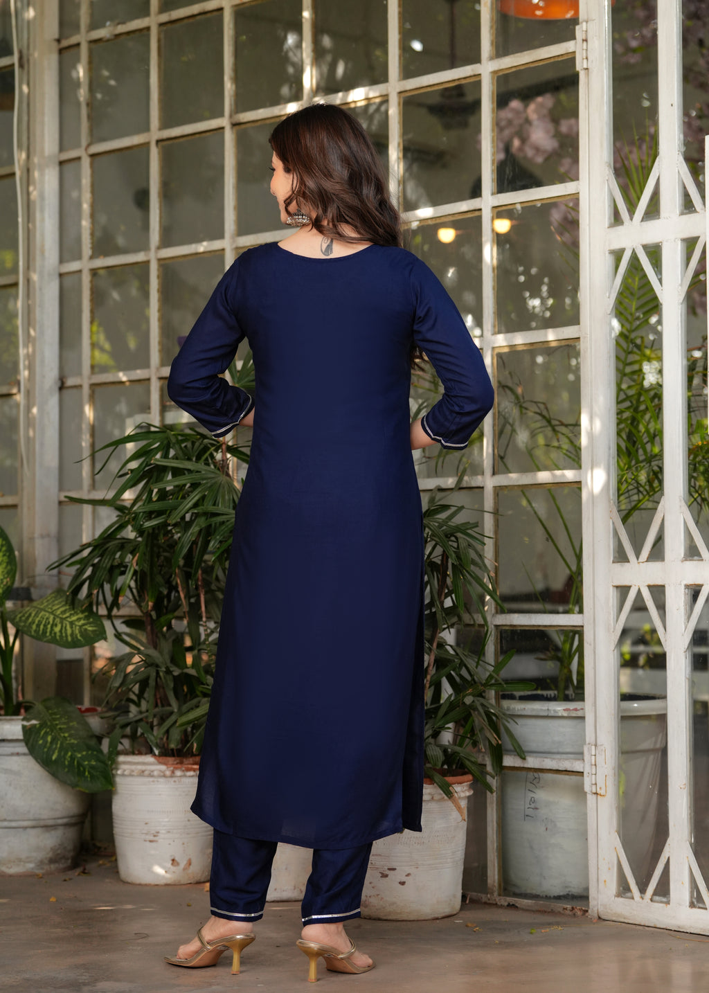 Women's Blue Kurta Set with Printed Dupatta, Traditional Ethnic Wear Reyon Kurta Set,