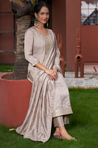 Elegant Vichitra Silk Kurta Set with Intricate Embroidery