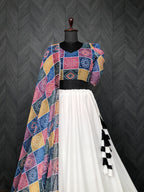 Elegant Frolic Cotton Lehenga Choli Set with Viscose Crochet Dupatta – Full-Stitched | Designer Back Blouse | Size 38-44