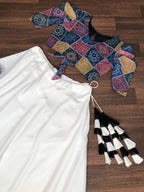 Elegant Frolic Cotton Lehenga Choli Set with Viscose Crochet Dupatta – Full-Stitched | Designer Back Blouse | Size 38-44