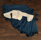 Heavy Chinnon Blue Lehenga with Designer Phantom Silk Blouse | Full-Stitched | 8.5 Mtr Flair