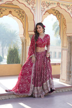 Stitched Pink Lehenga with Designer Blouse & Cut-Work Dupatta – Party Ready Set