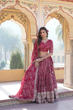 Stitched Pink Lehenga with Designer Blouse & Cut-Work Dupatta – Party Ready Set