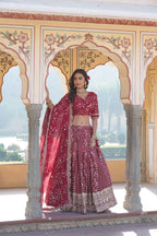 Stitched Pink Lehenga with Designer Blouse & Cut-Work Dupatta – Party Ready Set