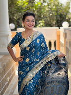 Morpeach Varni Fabrics Women Floral Dolla Silk Tassels and Latkans Saree comes With Matching Blouse