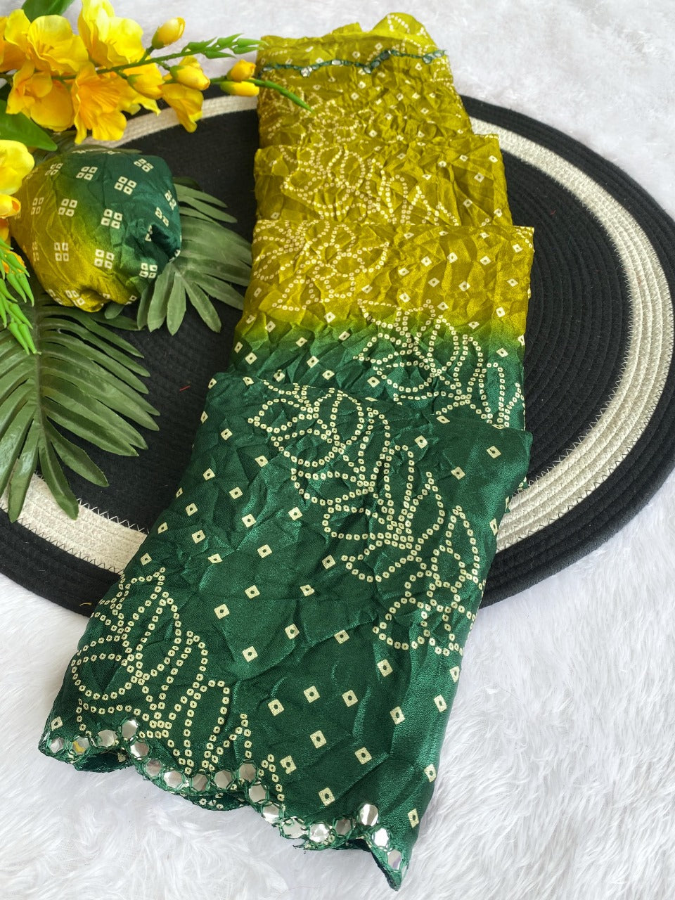 TRENDY NEW MOSS SILK SHADED SAREE