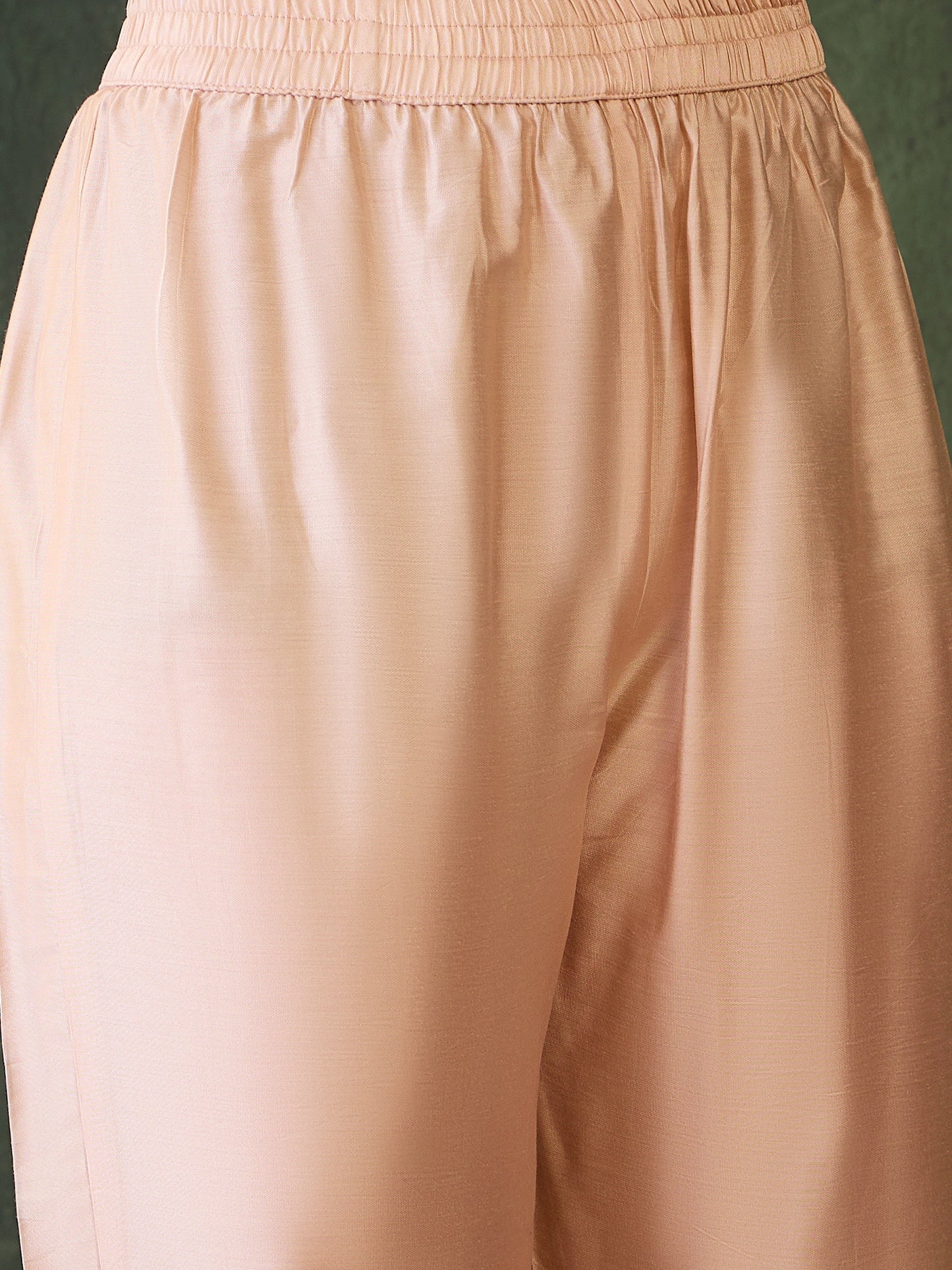 Cream Floral Printed Kurta Set with Pink Dupatta