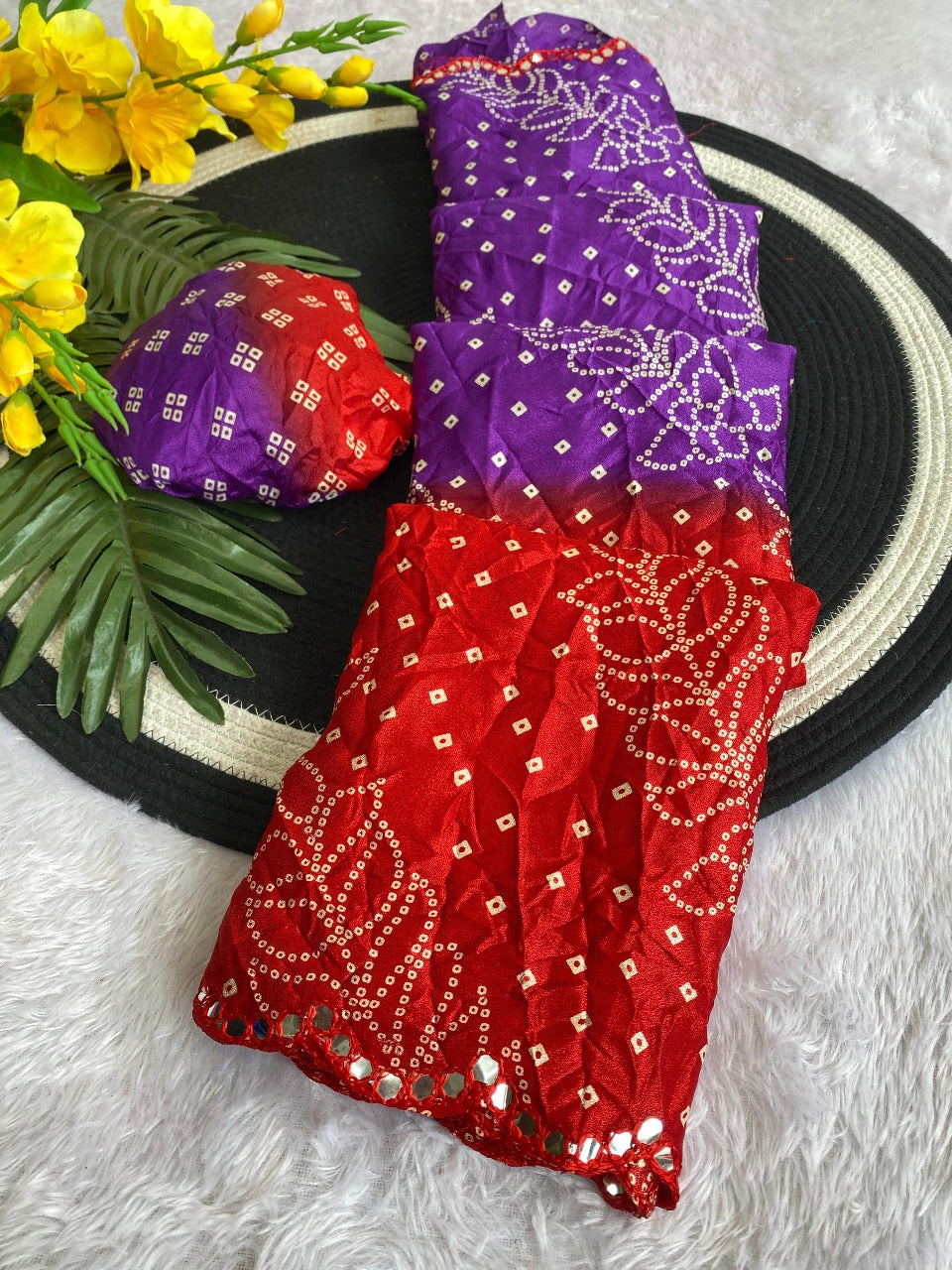 TRENDY NEW MOSS SILK SHADED PURPLE SAREE