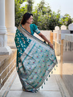Rama Varni Fabrics Women's Traditional Banarasi Silk Saree with Woven Design & Blouse
