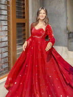 Premium Elegance Anarkali Fendy silk Thread with Sequnce Work