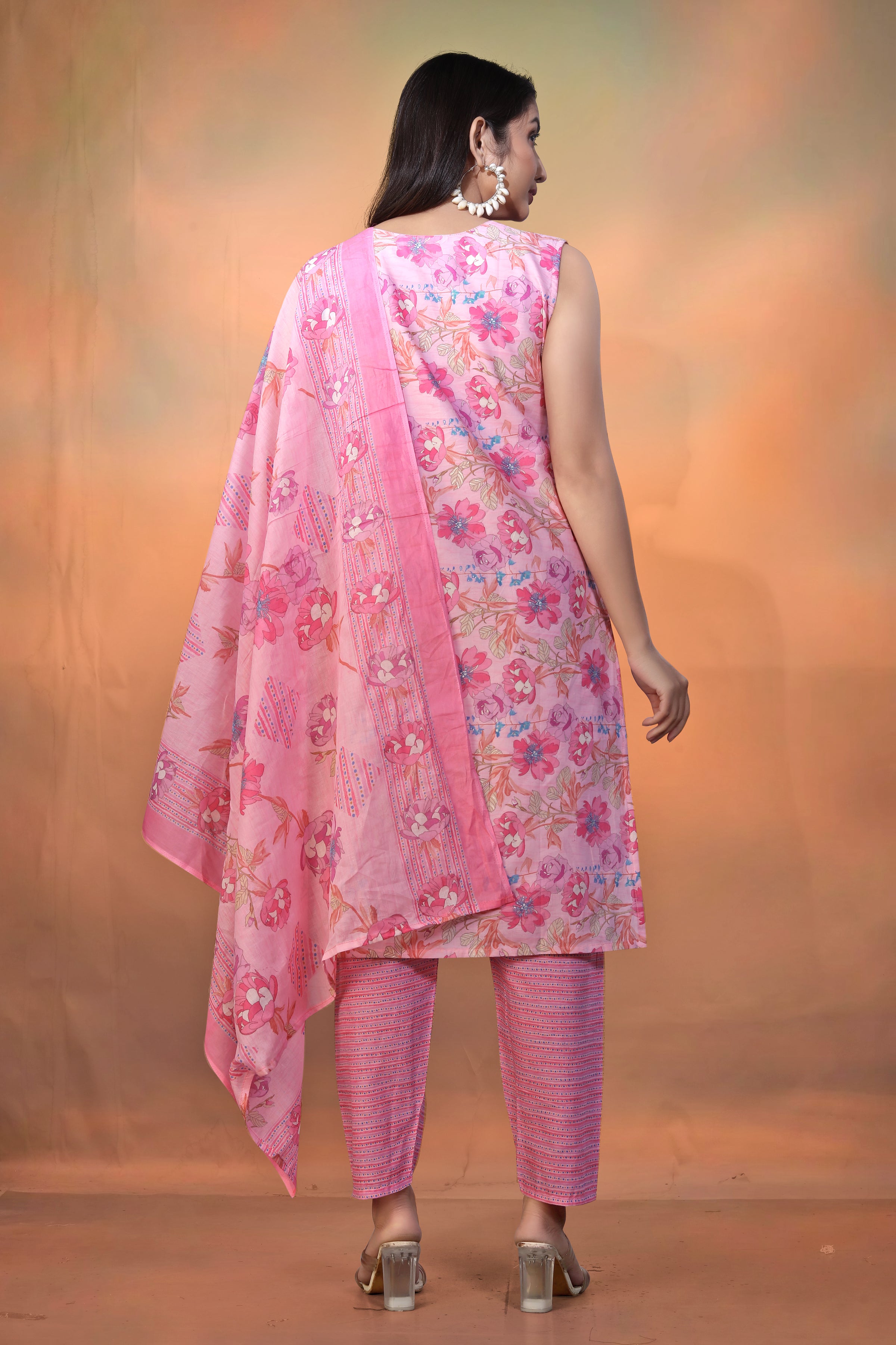 Women’s Pink Pure Cambric Cotton Straight Kurta – Perfect for Festive & Casual Summer Wear