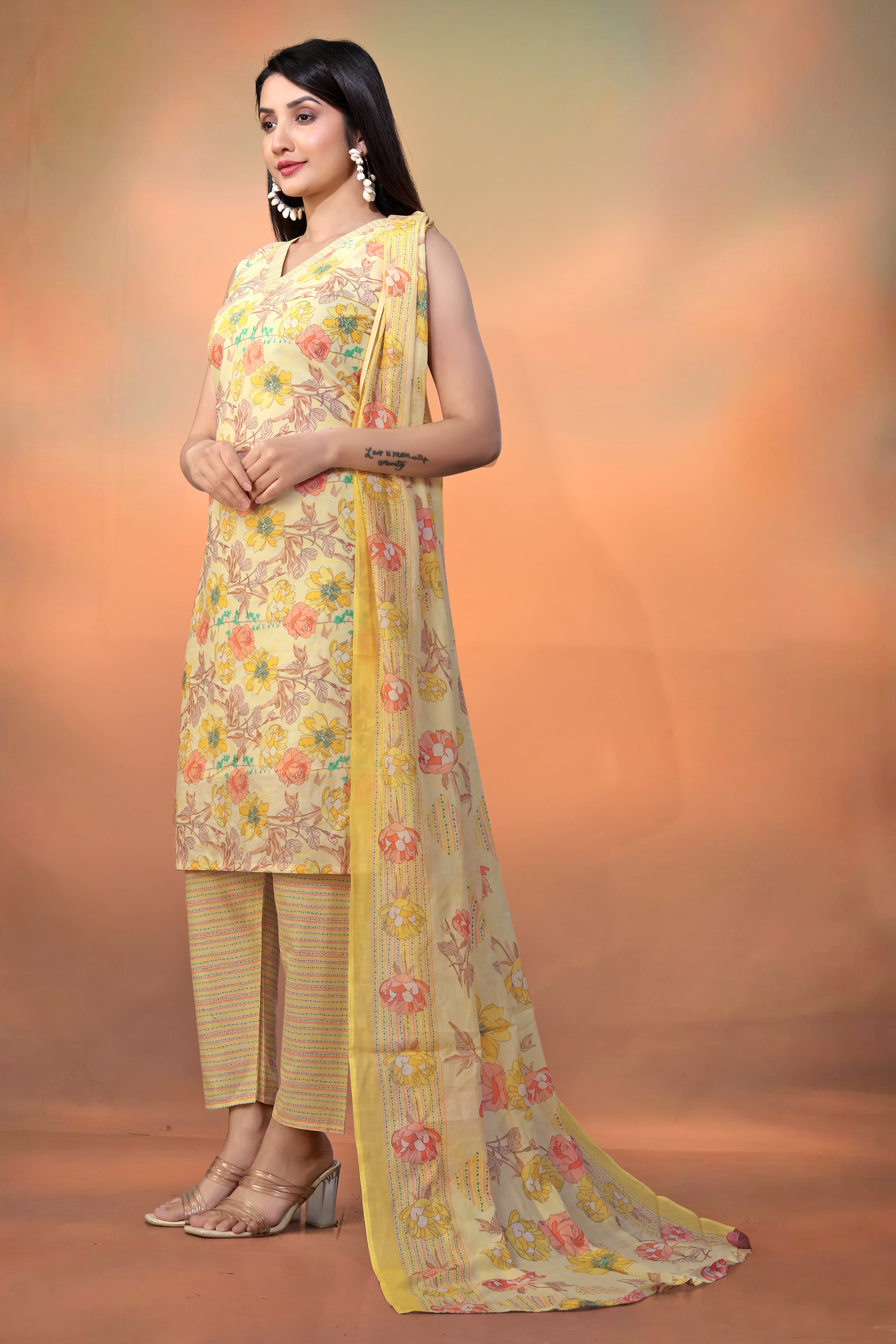 Women’s Yellow Pure Cambric Cotton Straight Kurta – Perfect for Festive & Casual Summer Wear