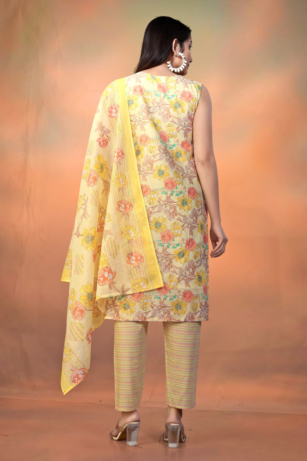 Women’s Yellow Pure Cambric Cotton Straight Kurta – Perfect for Festive & Casual Summer Wear