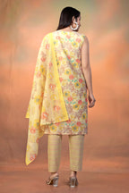 Women’s Yellow Pure Cambric Cotton Straight Kurta – Perfect for Festive & Casual Summer Wear