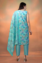 Women’s Sky Blue Pure Cambric Cotton Straight Kurta – Perfect for Festive & Casual Summer Wear