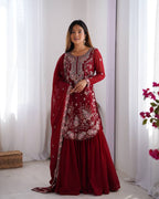 Women’s Red Georgette Salwar Suit – Festive & Timeless Traditional Style