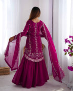 Women’s Rani Pink Georgette Salwar Suit – Festive & Timeless Traditional Style