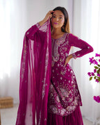 Women’s Rani Pink Georgette Salwar Suit – Festive & Timeless Traditional Style