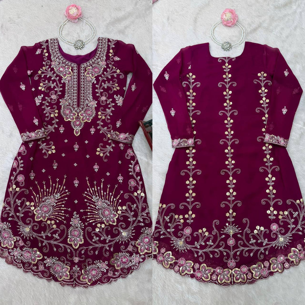 Women’s Rani Pink Georgette Salwar Suit – Festive & Timeless Traditional Style
