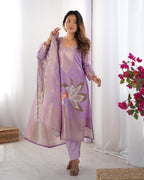 Women’s Lavender Chanderi Kurta Set – Regal Ethnic Wear for Festive & Traditional Occasions